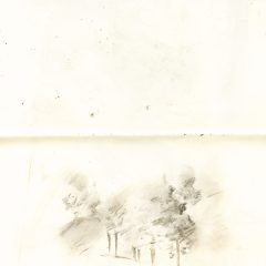 Drawing made with excavated charcoal